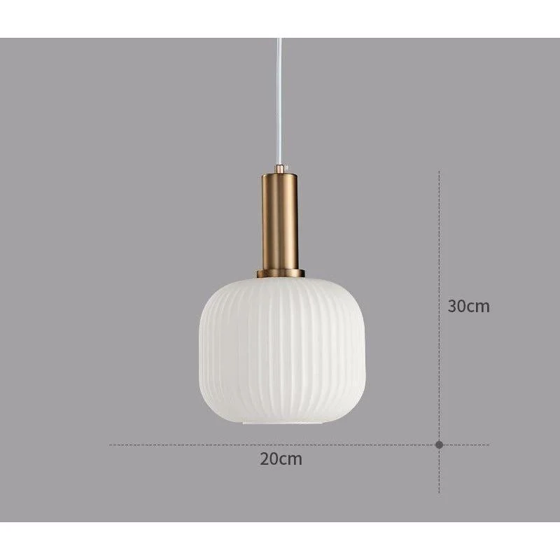 Hanglamp Ribbelglas Vintage 1-Lichts Goud E27 | Sansoti