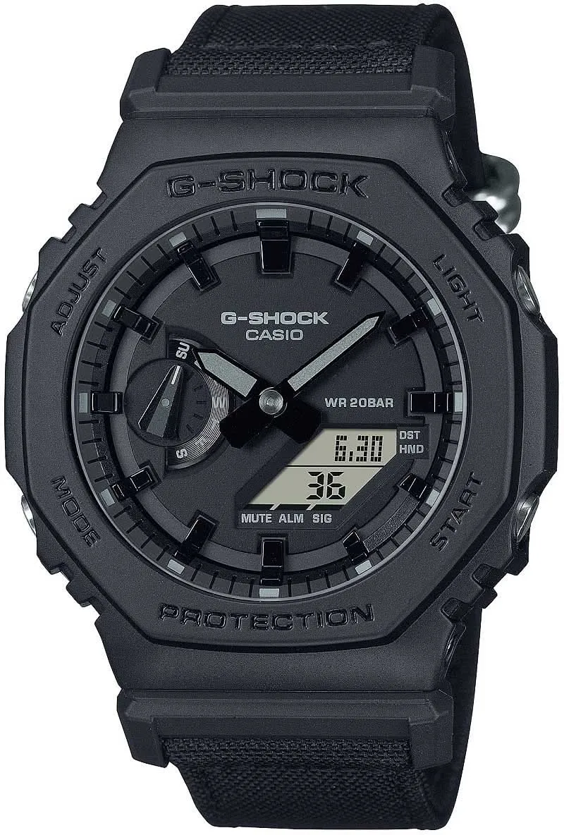 Casio G-Shock GA-2100BCE-1AER Herrenuhr • Carbon Core Guard • Cordura-Band