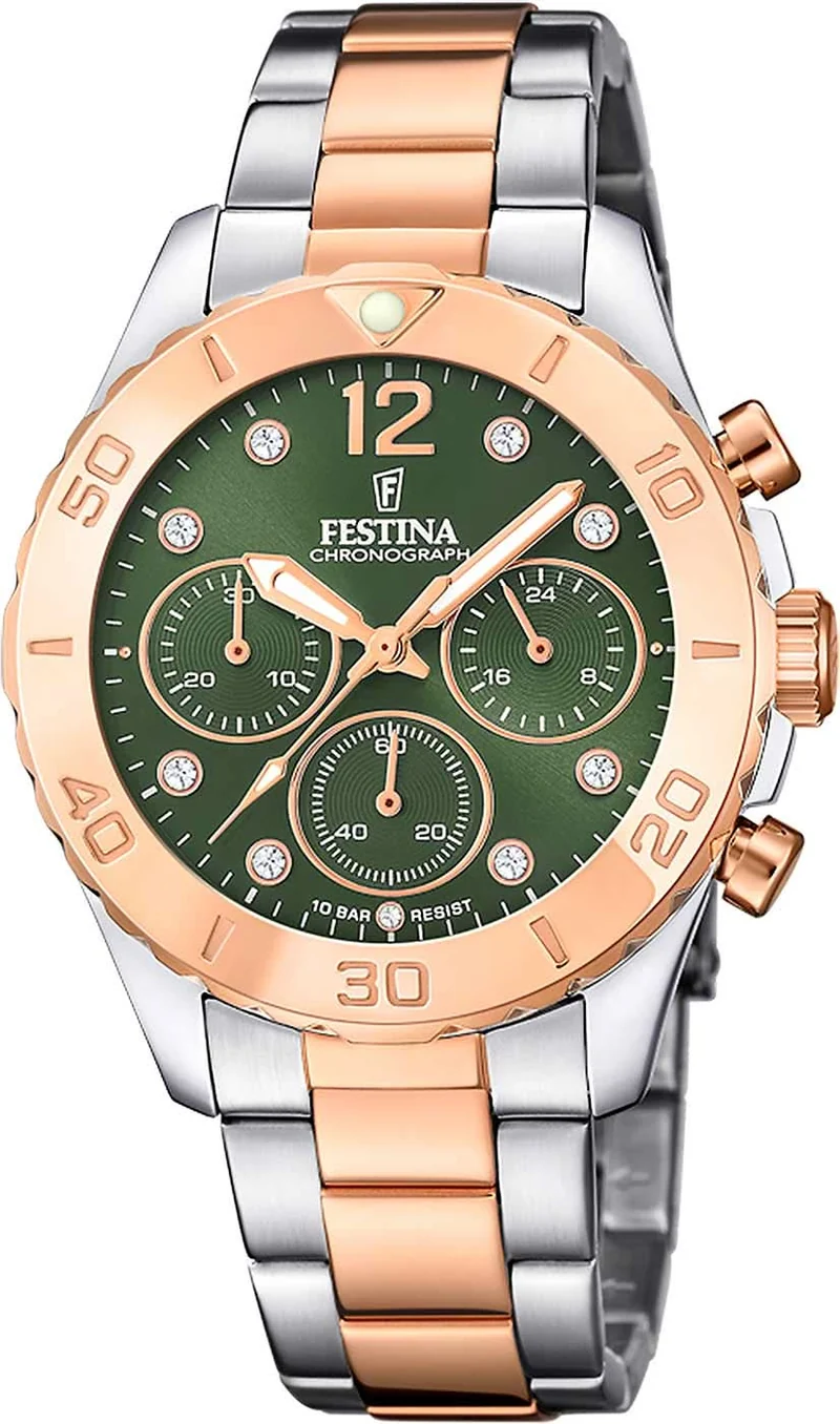 Festina Boyfriend F20605/2 Damenuhr • Bicolor-Design • Chronograph