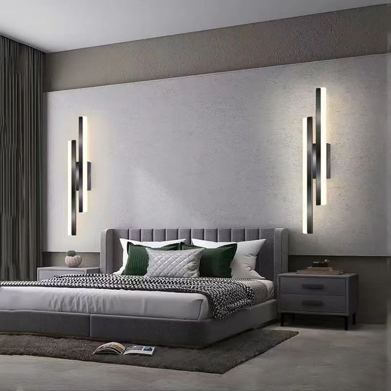 LED Wandlamp Metaal Acryl Zwart Goud 48cm Woonkamer Slaapkamer Wandverlichting Modern Design Interieur | Sansoti