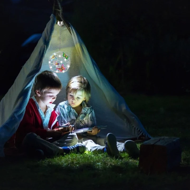 Solar Tuinlamp met Vlindermotief Aluminium Warm Wit Licht Waterdicht IP45 Tuinverlichting Decoratief | Sansoti