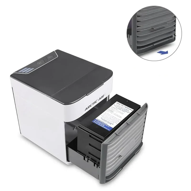 Persoonlijke Luchtkoeler USB Mini Airconditioner 3 Standen Verdamping Bevochtiger Nachtlampje Bureau Kantoor | Sansoti