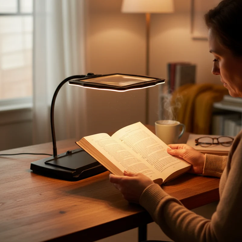 Verstelbare LED-bureaulamp met 3x Vergrootglas Zwanenhals Leeslamp voor Handwerk Lezen Hobby Knutselen | Sansoti