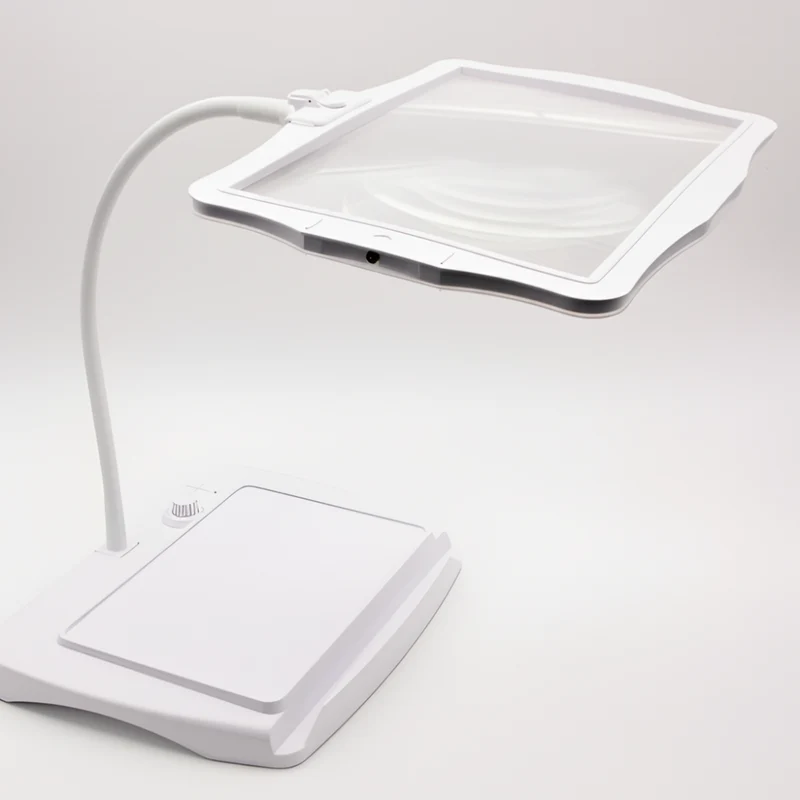 Verstelbare LED-bureaulamp met 3x Vergrootglas Zwanenhals Leeslamp voor Handwerk Lezen Hobby Knutselen | Sansoti