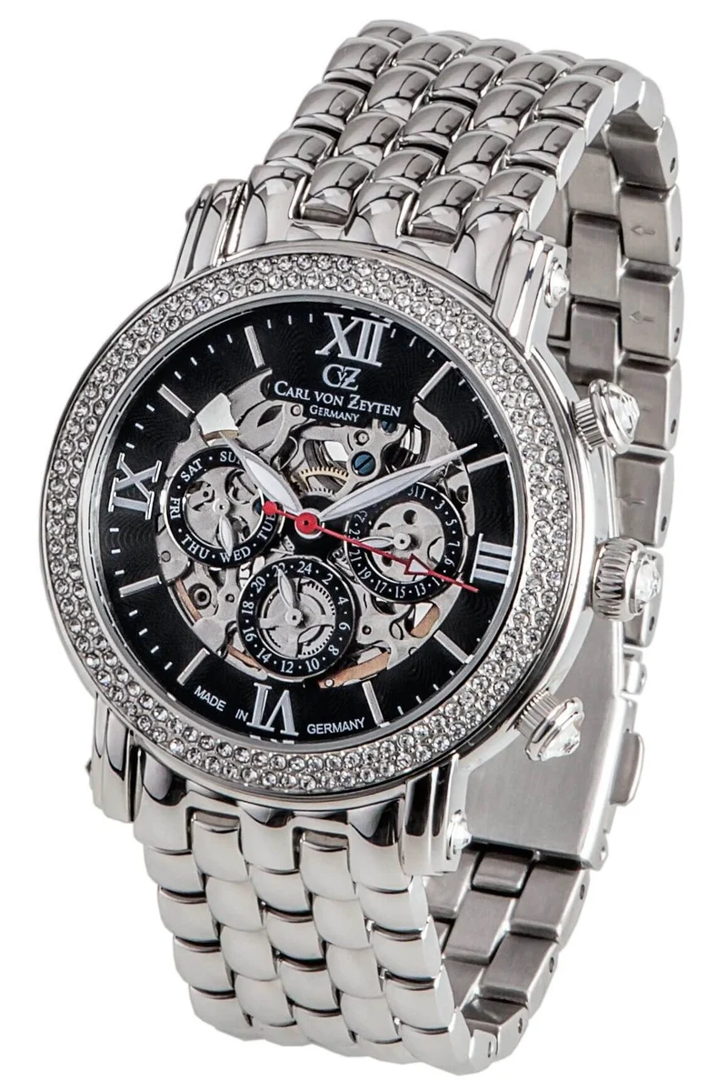 Carl von Zeyten Kniebis CVZ0062BKMS Damen Armbanduhr • Skelettuhrwerk • Automatik