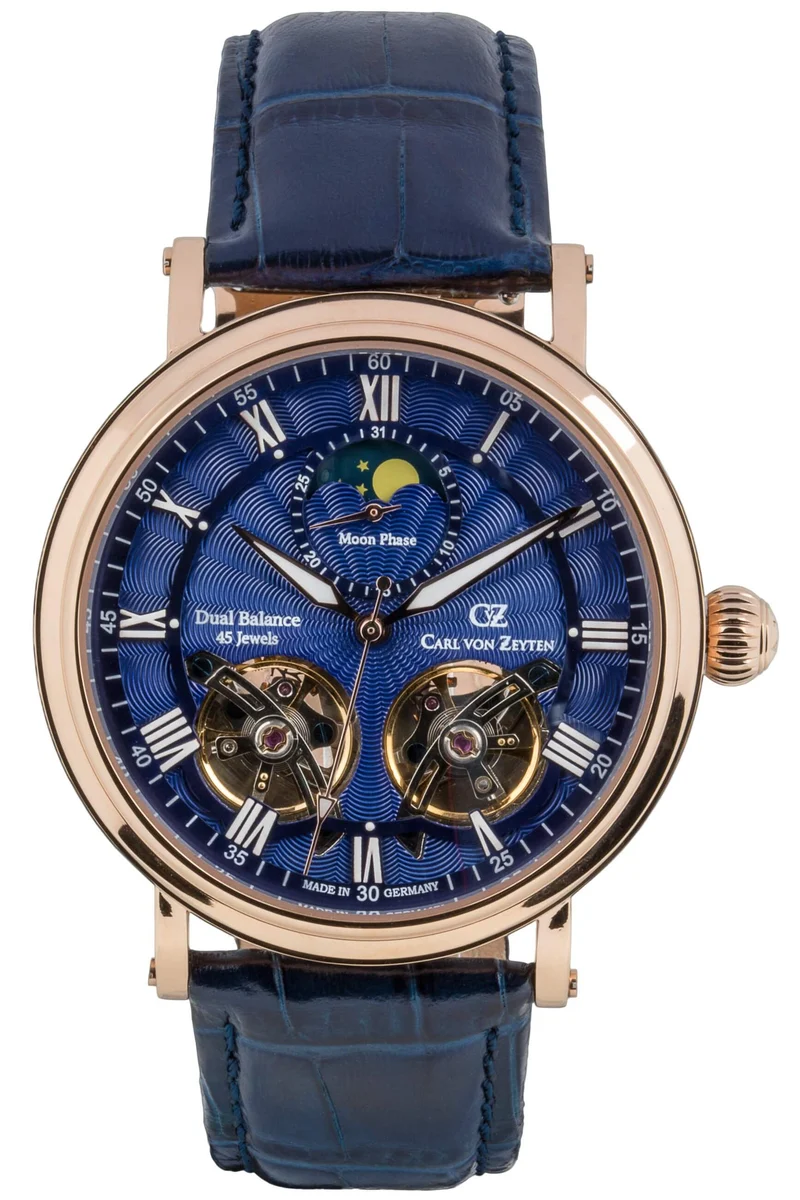 Carl von Zeyten Murg CVZ0054RBSR Herrenuhr Blau Roségold • Mondphase • Saphirglas