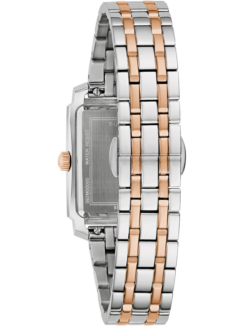 Bulova Sutton 98L328 Damen Armbanduhr Weiß • Bicolor Edelstahlarmband • Mineralglas
