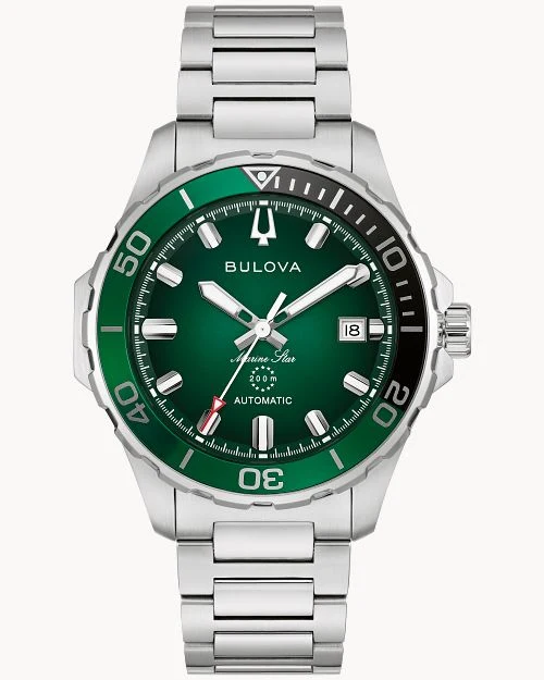 Bulova Marine Star 98B471 Herrenuhr Grün • Automatikwerk • Saphirglas