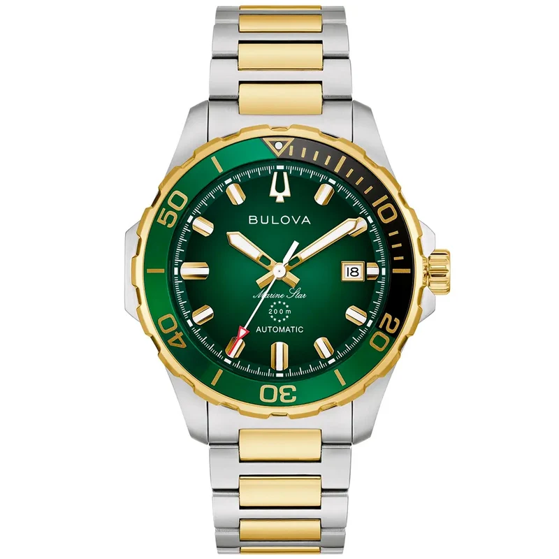 Bulova Marine Star 98B467 Herren Armbanduhr Grün • Automatikwerk • Saphirglas