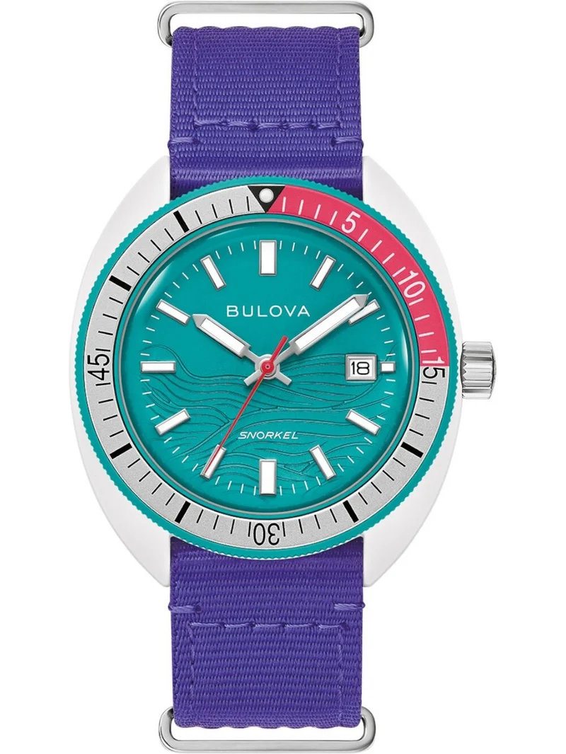 Bulova Snorkel 98B447 Herrenuhr Weiß • Mineralglas • Coral Reef Limited Edition