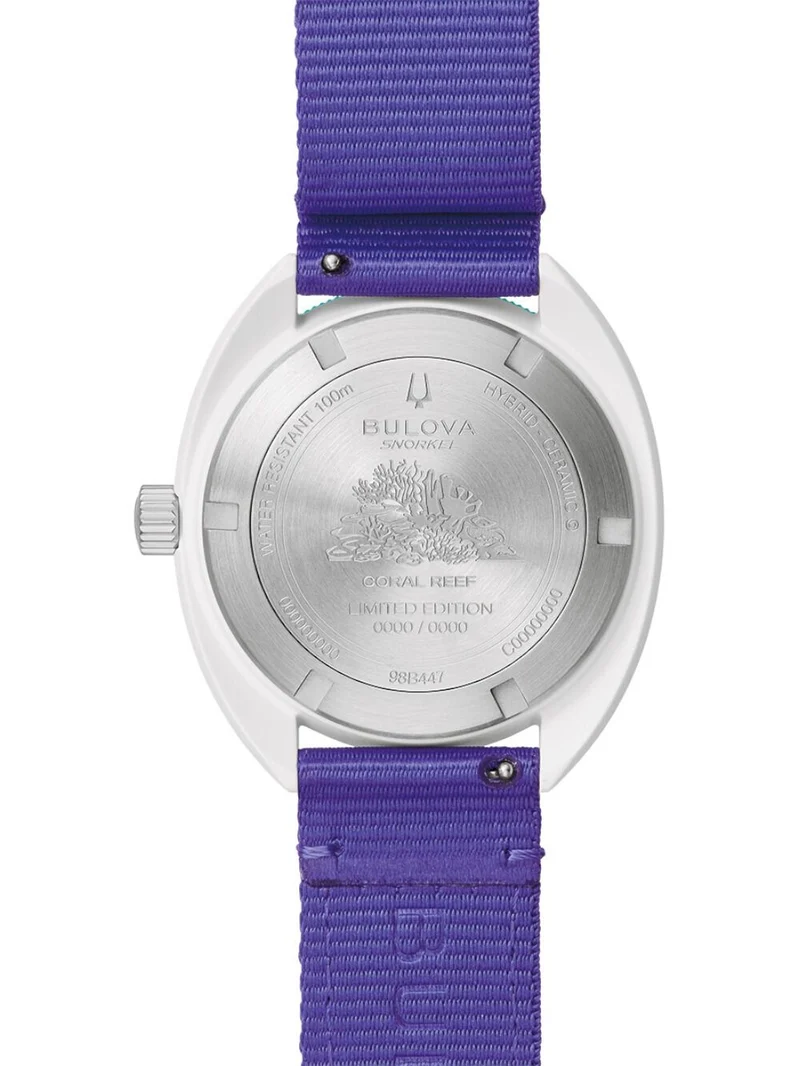 Bulova Snorkel 98B447 Herrenuhr Weiß • Mineralglas • Coral Reef Limited Edition