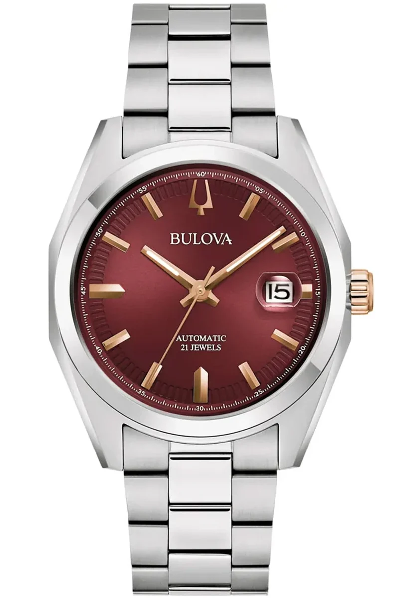 Bulova Surveyor 98B422 Herren Automatikuhr Bicolor/Weinrot • Saphirglas • Automatikwerk Kaliber 8215