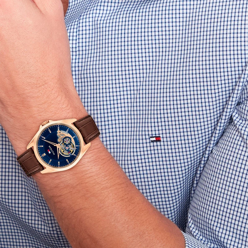 Tommy Hilfiger Baker Automatic 1710715 Herren • Open-Heart-Zifferblatt • Automatikwerk
