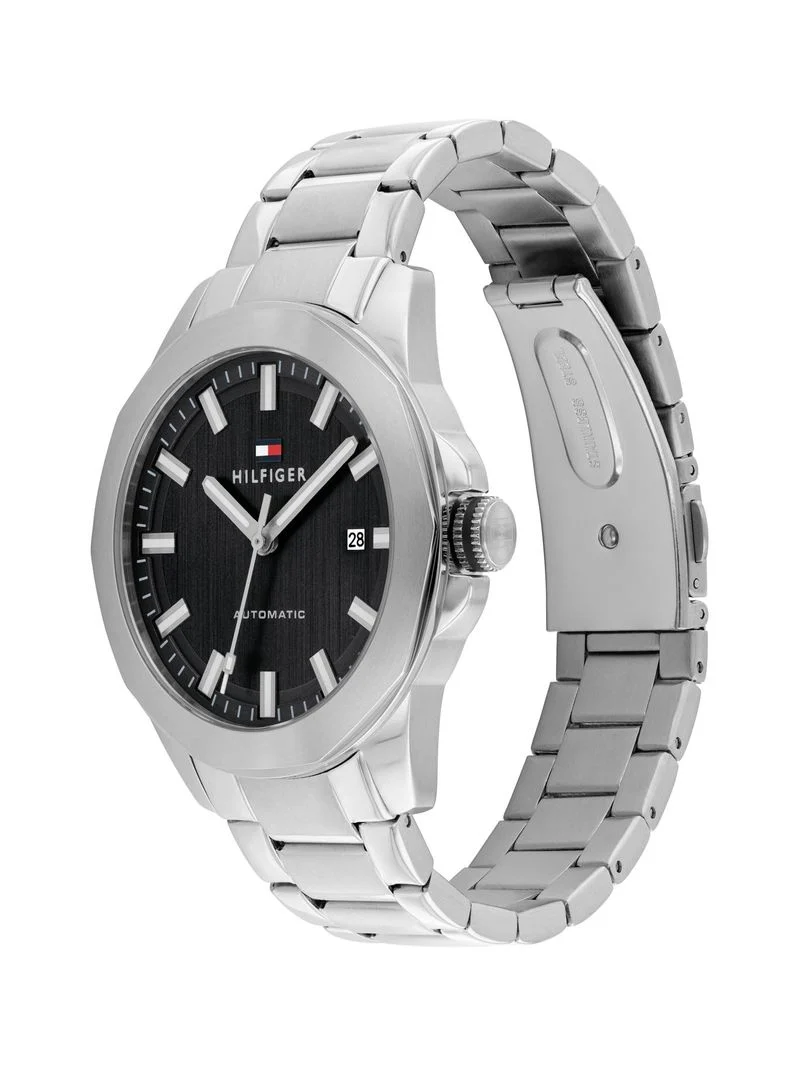 Tommy Hilfiger 1710692 Herren Armbanduhr Silber • Automatikwerk • Sichtboden