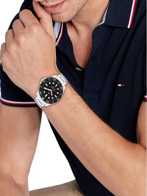 Tommy Hilfiger 1710692 Herren Armbanduhr Silber • Automatikwerk • Sichtboden