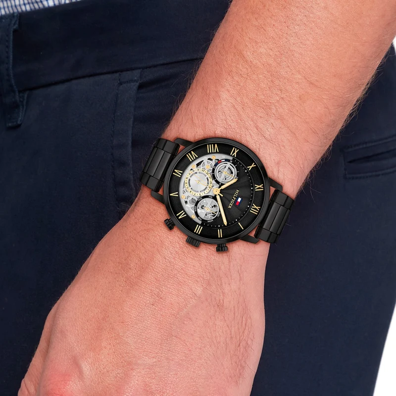 Tommy Hilfiger Legend 1710706 Herren • Ionenplattiertes Schwarzstahlgehäuse • Mineralglas