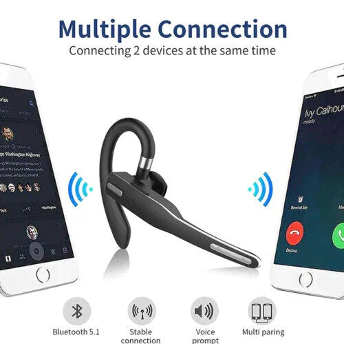 Bluetooth Headset 5.1 Dual Microfoon Ruisonderdrukking 25 Uur Gesprekstijd Draadloos Oortje Handsfree Bellen Truckers Chauffeurs Teams Skype CVC8.0 | Sansoti