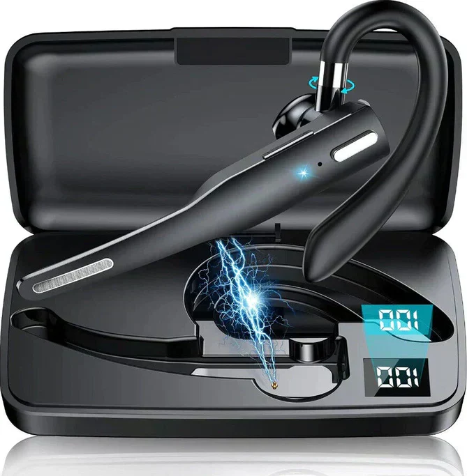Bluetooth Headset 5.1 Dual Microfoon Ruisonderdrukking 25 Uur Gesprekstijd Draadloos Oortje Handsfree Bellen Truckers Chauffeurs Teams Skype CVC8.0 | Sansoti