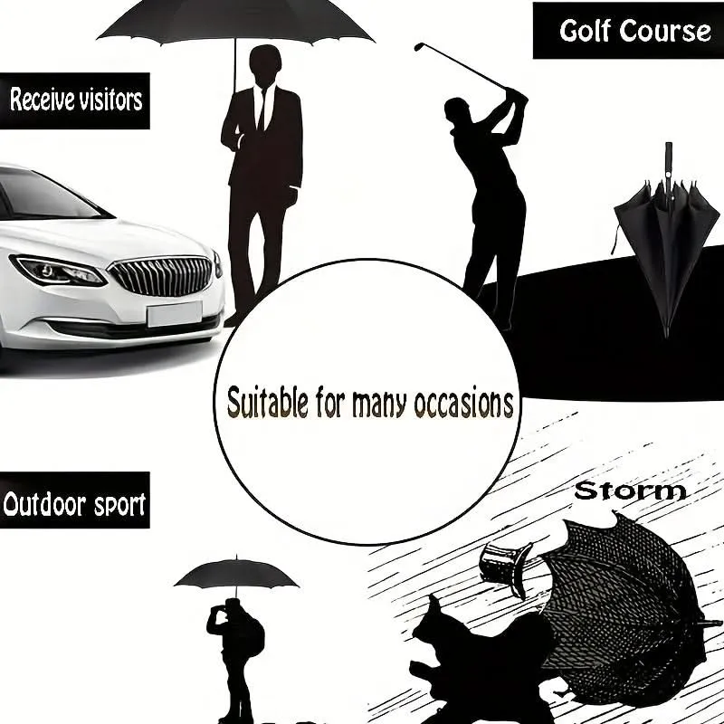 Automatische Paraplu Extra Groot met Geventileerd Dubbel Scherm Windbestendig voor Golf Wandelen Evenementen | Sansoti