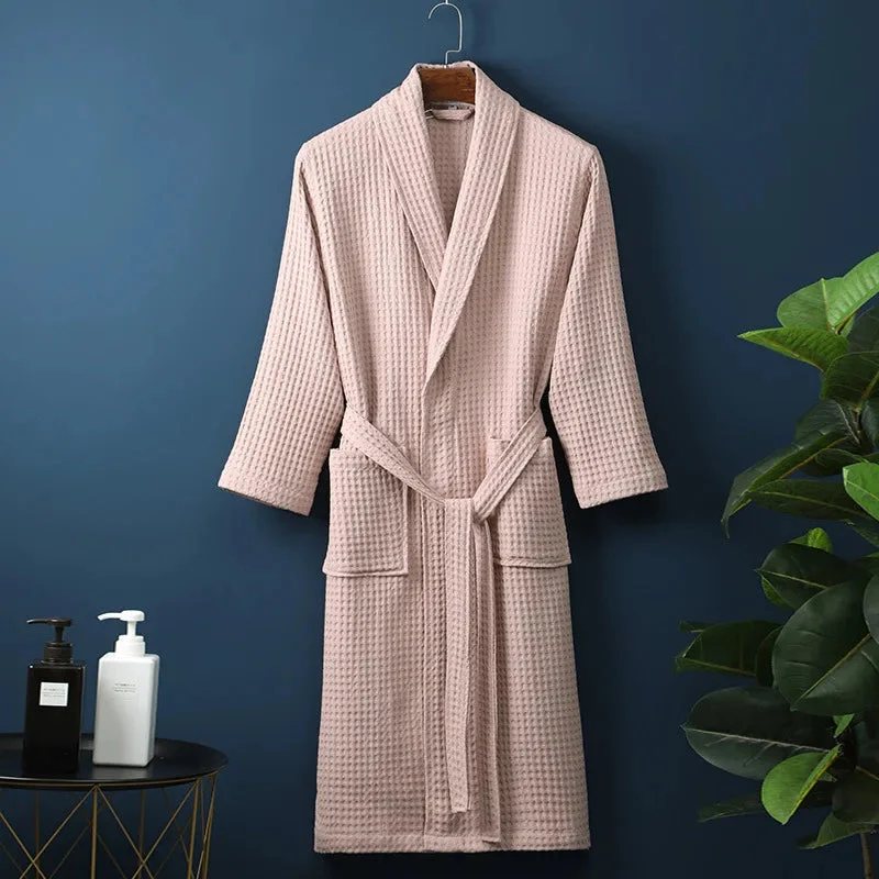 Katoenen Badjas Dames Heren Ochtendjas Zachte Badstof Kimono Wellness Spa Comfort Luxe Huispak Sauna | Sansoti
