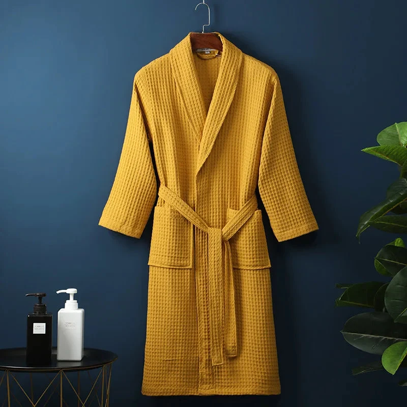 Katoenen Badjas Dames Heren Ochtendjas Zachte Badstof Kimono Wellness Spa Comfort Luxe Huispak Sauna | Sansoti