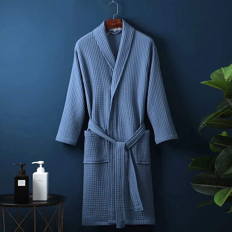 Katoenen Badjas Dames Heren Ochtendjas Zachte Badstof Kimono Wellness Spa Comfort Luxe Huispak Sauna | Sansoti