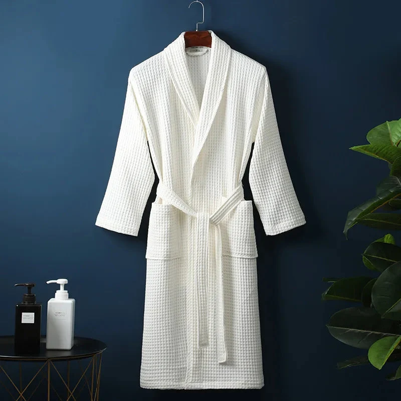 Katoenen Badjas Dames Heren Ochtendjas Zachte Badstof Kimono Wellness Spa Comfort Luxe Huispak Sauna | Sansoti
