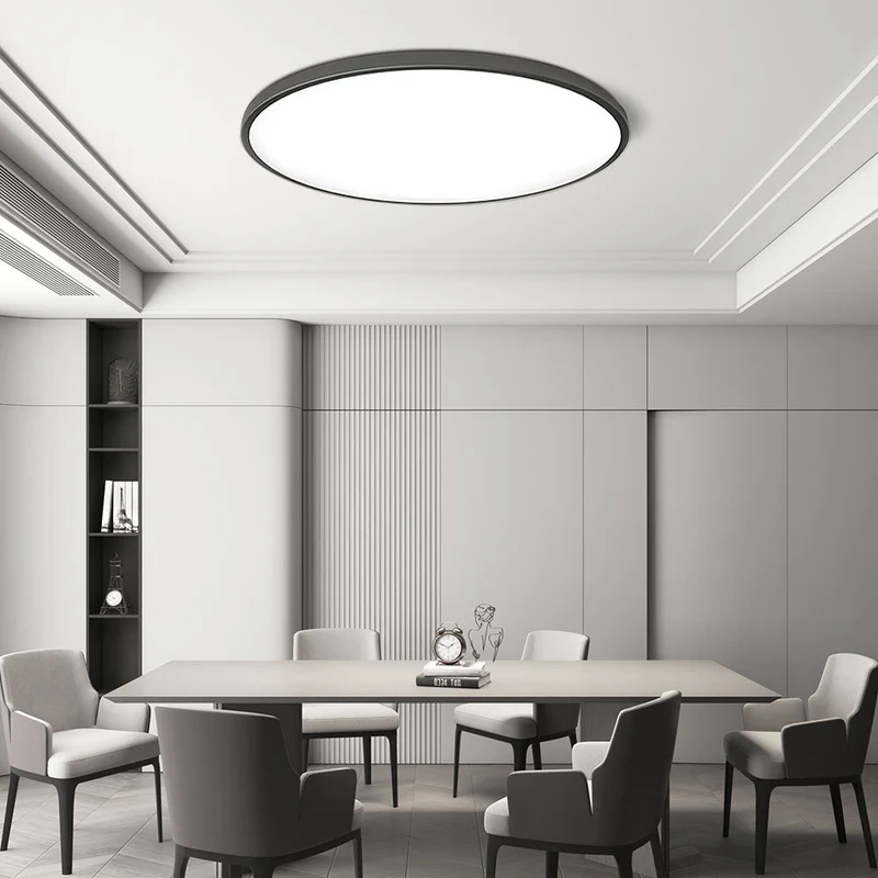 Ronde Plafondlamp Vlak Design LED Acryl Zwart Wit Goud Zilver Moderne Plafondverlichting Energiebesparend Woonkamer Slaapkamer | Sansoti