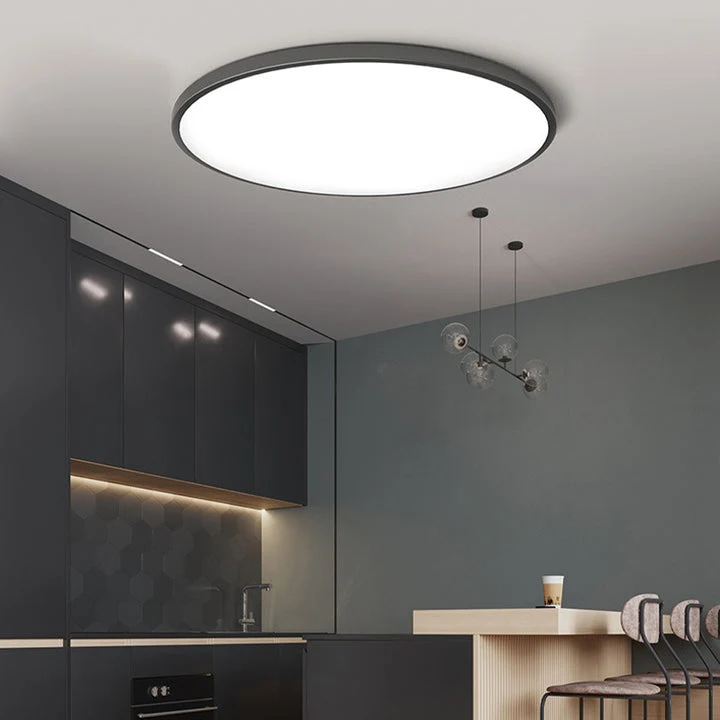 Ronde Plafondlamp Vlak Design LED Acryl Zwart Wit Goud Zilver Moderne Plafondverlichting Energiebesparend Woonkamer Slaapkamer | Sansoti