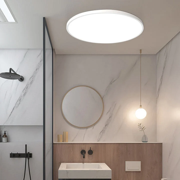 Ronde Plafondlamp Vlak Design LED Acryl Zwart Wit Goud Zilver Moderne Plafondverlichting Energiebesparend Woonkamer Slaapkamer | Sansoti
