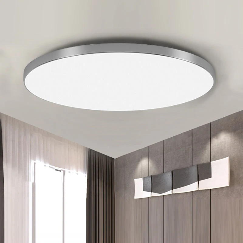 Ronde Plafondlamp Vlak Design LED Acryl Zwart Wit Goud Zilver Moderne Plafondverlichting Energiebesparend Woonkamer Slaapkamer | Sansoti
