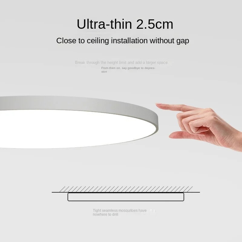 Ronde Plafondlamp Vlak Design LED Acryl Zwart Wit Goud Zilver Moderne Plafondverlichting Energiebesparend Woonkamer Slaapkamer | Sansoti