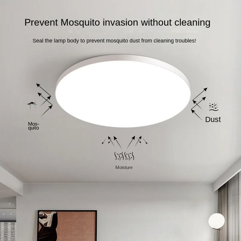 Ronde Plafondlamp Vlak Design LED Acryl Zwart Wit Goud Zilver Moderne Plafondverlichting Energiebesparend Woonkamer Slaapkamer | Sansoti