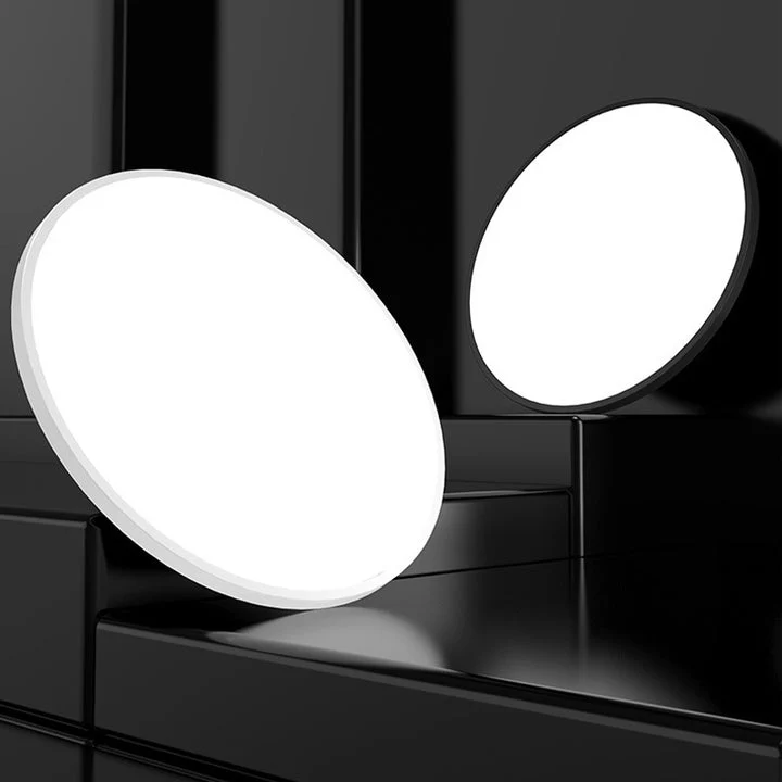 Ronde Plafondlamp Vlak Design LED Acryl Zwart Wit Goud Zilver Moderne Plafondverlichting Energiebesparend Woonkamer Slaapkamer | Sansoti