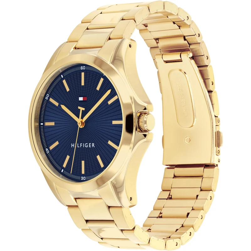 Tommy Hilfiger Bruce 1710679 Herren Armbanduhr Blau • Goldfarbenes Edelstahlgehäuse • Quarzwerk