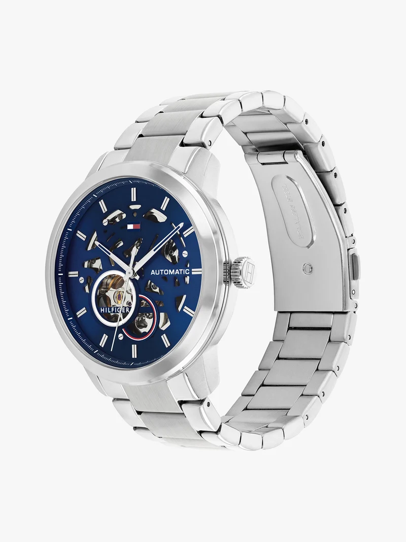 Tommy Hilfiger Henry 1710661 Herren Automatikuhr Blau • Skelett-Zifferblatt • Automatikwerk mit Sichtboden