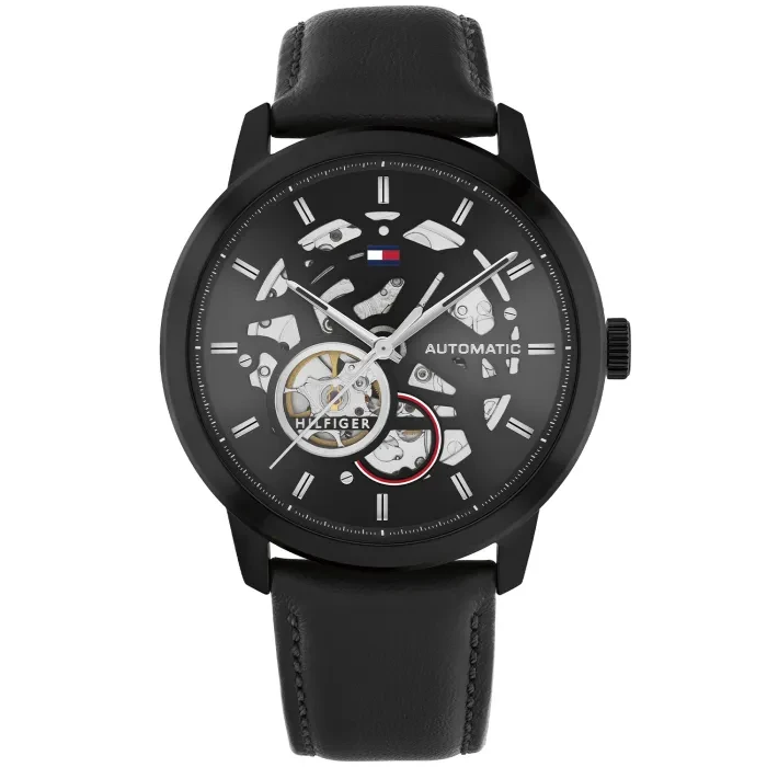 Tommy Hilfiger Henry Automatic 1710659 Herrenuhr Schwarz • Skelett-Zifferblatt • Miyota 8215 Automatikwerk