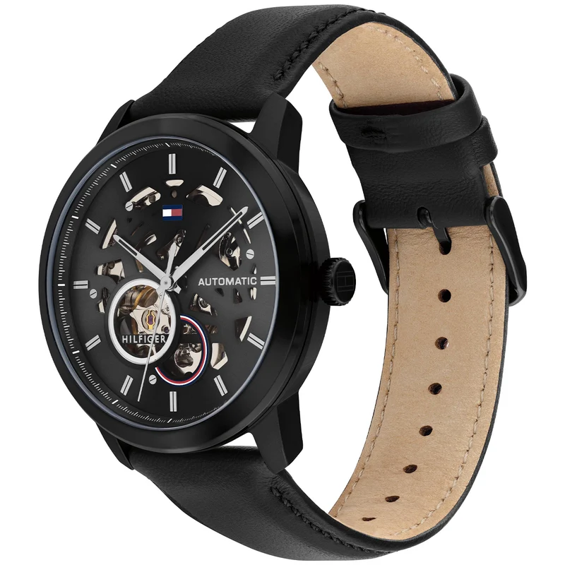 Tommy Hilfiger Henry Automatic 1710659 Herrenuhr Schwarz • Skelett-Zifferblatt • Miyota 8215 Automatikwerk