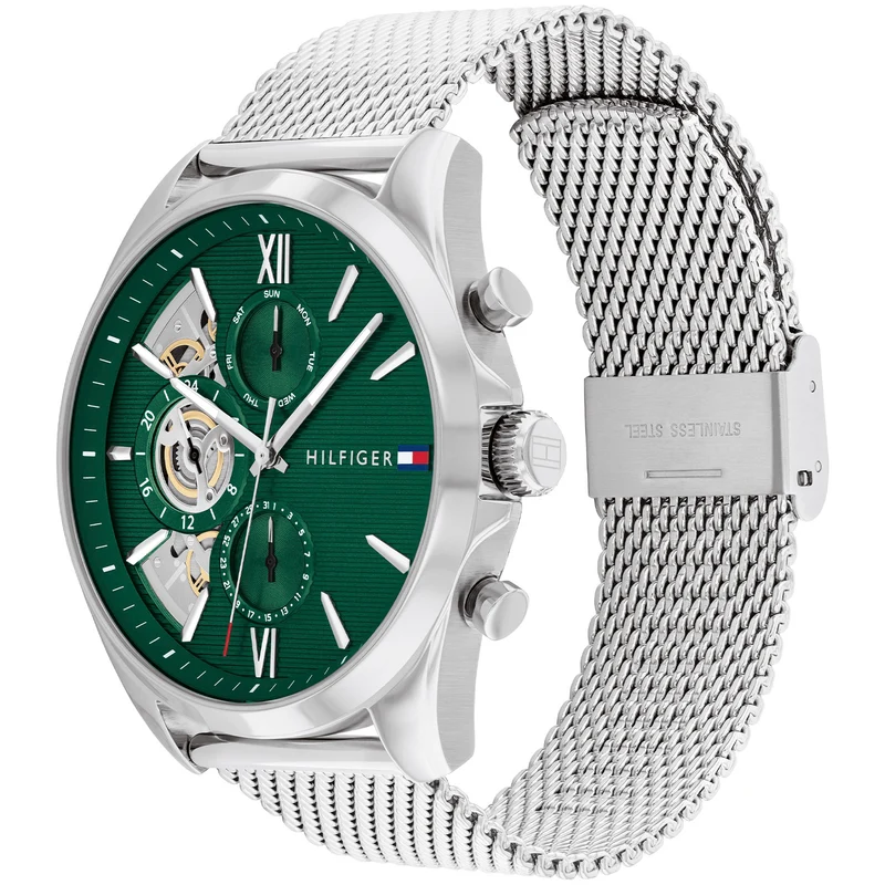 Tommy Hilfiger Baker 1710647 Herren • Grünes Chronographen-Zifferblatt • 5 BAR Wasserdicht
