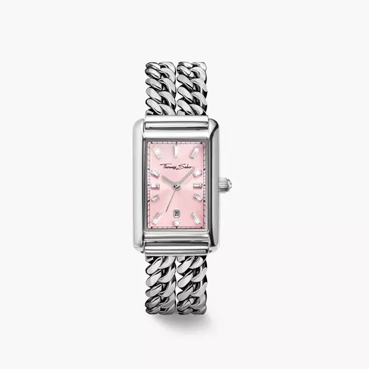 Thomas Sabo Bold Elegance WA0454-201-204 Damenuhr Pink • Mineralglas mit Saphirbeschichtung • 3 ATM Wasserdicht