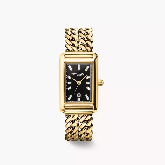 Thomas Sabo Bold Elegance WA0452-291-203 Damenuhr Schwarz • Mineralglas mit Saphirbeschichtung • Zirkonia-Steine