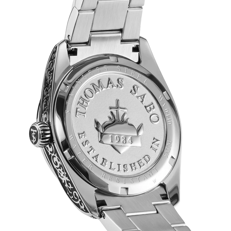 Thomas Sabo Rebel at Heart Revive WA0440-201-211 Herren • Graviertes Edelstahldesign • 5 ATM Wasserdicht