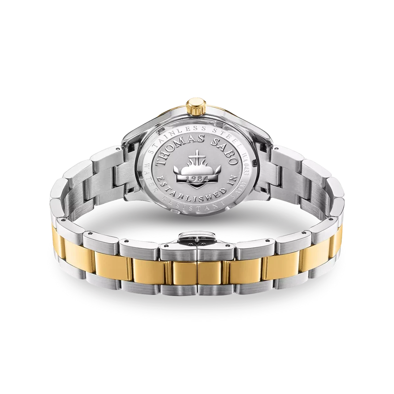 Thomas Sabo WA0433-291-202 Damenuhr Schmetterlinge Bicolor 34mm • Saphirbeschichtetes Mineralglas • MIYOTA GL34 Uhrwerk