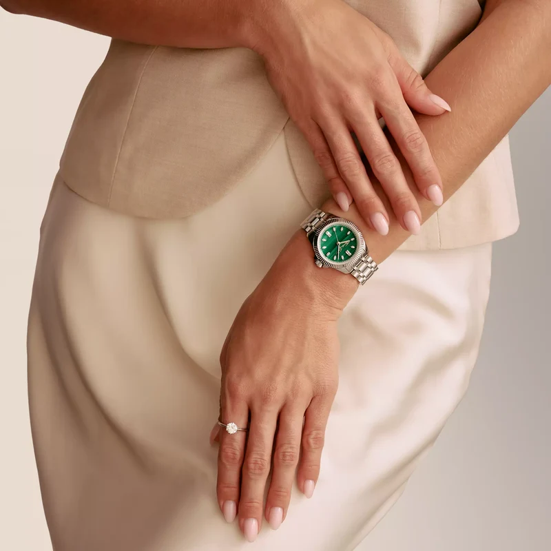 Thomas Sabo Divine Jewellery Stone WA0434-201-211 Damenuhr Silber • Malachit-Zifferblatt mit Zirkonia • Mineralglas saphirbeschichtet