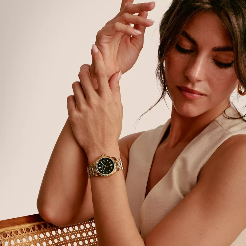 Thomas Sabo Divine Gold WA0431-291-207 Damenuhr Schwarzgold • Saphirbeschichtetes Mineralglas • MIYOTA-Uhrwerk