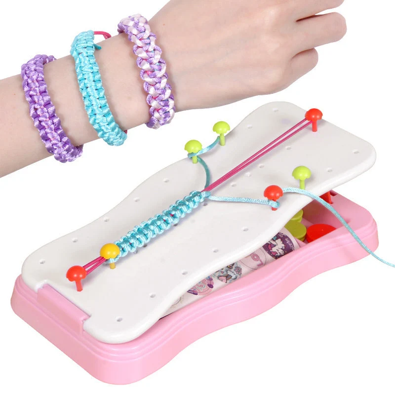 Vlechtset voor Kinderen Armbandjes Maken Creatief Speelgoed met Vlechtschijf Kralen en Accessoires DIY | Sansoti