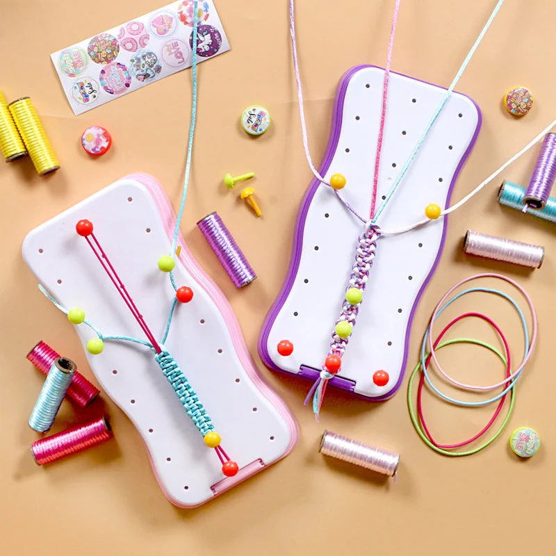 Vlechtset voor Kinderen Armbandjes Maken Creatief Speelgoed met Vlechtschijf Kralen en Accessoires DIY | Sansoti