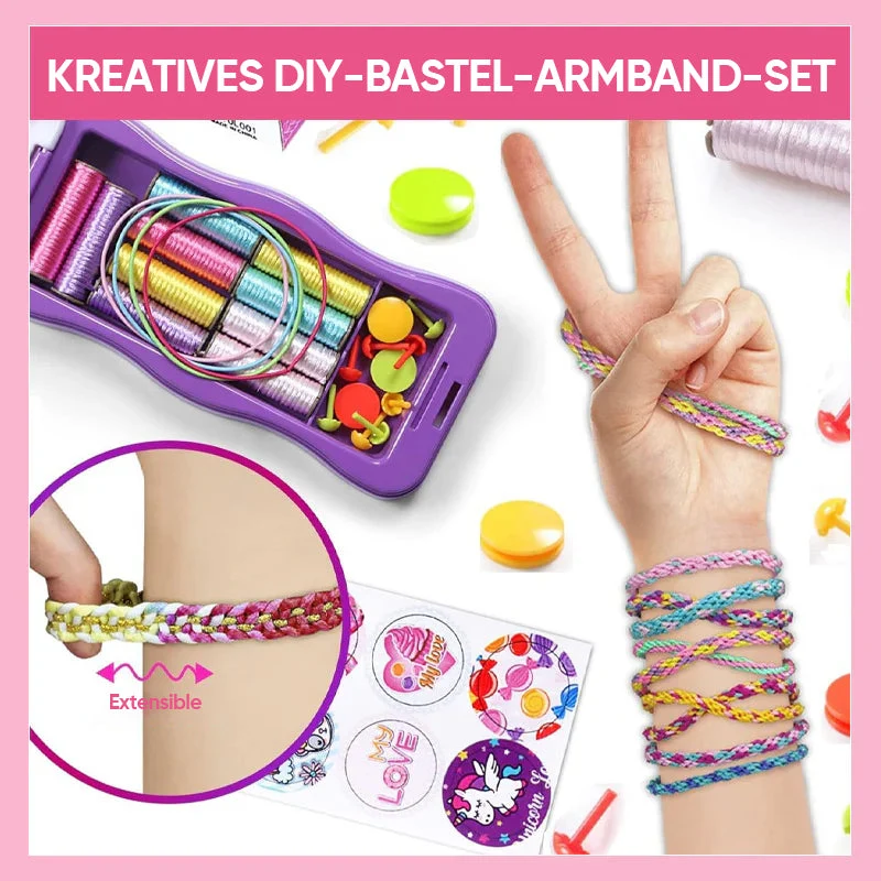 Vlechtset voor Kinderen Armbandjes Maken Creatief Speelgoed met Vlechtschijf Kralen en Accessoires DIY | Sansoti