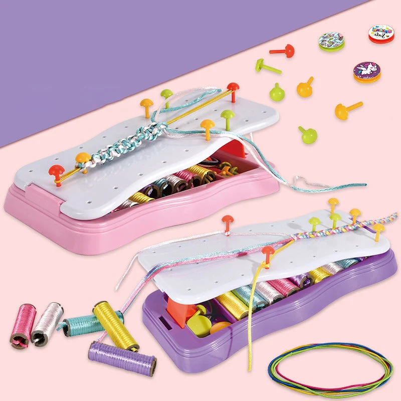 Vlechtset voor Kinderen Armbandjes Maken Creatief Speelgoed met Vlechtschijf Kralen en Accessoires DIY | Sansoti