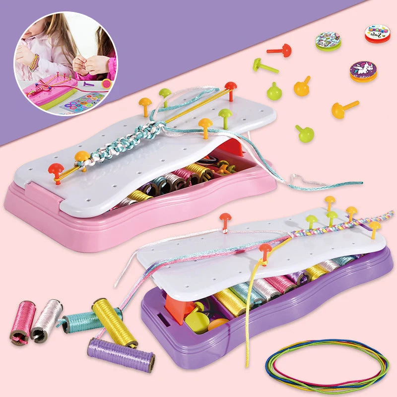Vlechtset voor Kinderen Armbandjes Maken Creatief Speelgoed met Vlechtschijf Kralen en Accessoires DIY | Sansoti